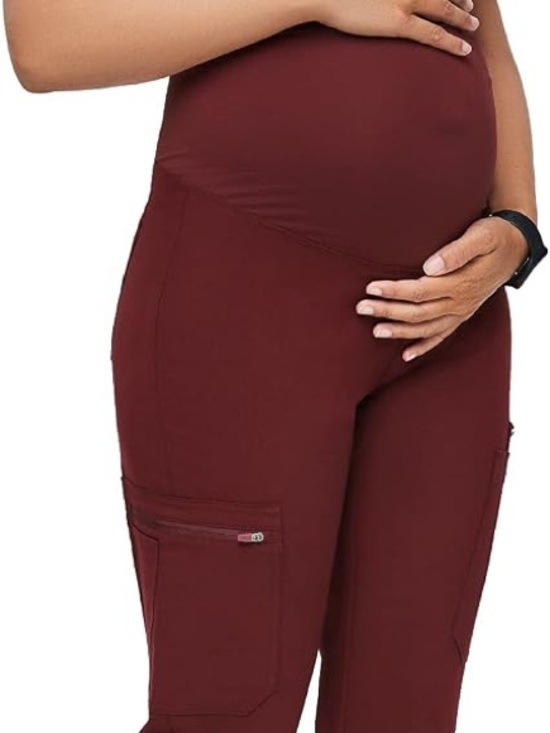 Figs Pants - FIGS Yola Maternity Scrub Pants Burgundy Size Medium